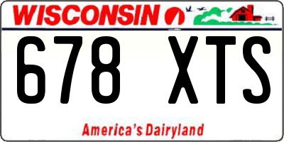 WI license plate 678XTS