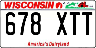 WI license plate 678XTT