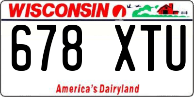 WI license plate 678XTU