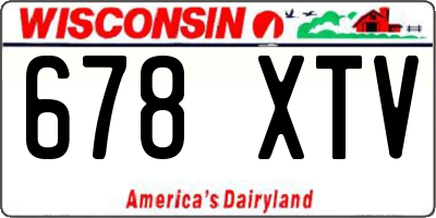 WI license plate 678XTV