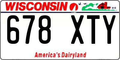WI license plate 678XTY