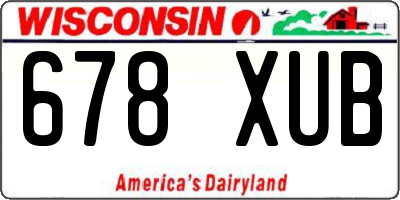 WI license plate 678XUB