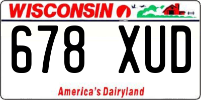 WI license plate 678XUD