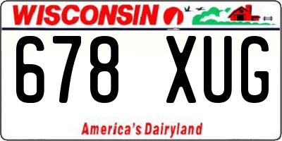 WI license plate 678XUG