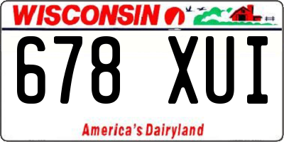 WI license plate 678XUI