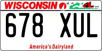 WI license plate 678XUL