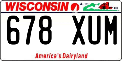 WI license plate 678XUM