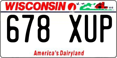 WI license plate 678XUP