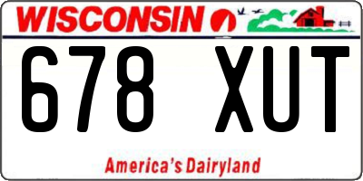 WI license plate 678XUT