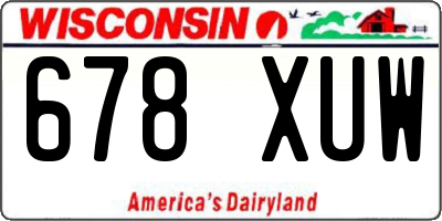 WI license plate 678XUW