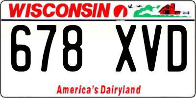WI license plate 678XVD