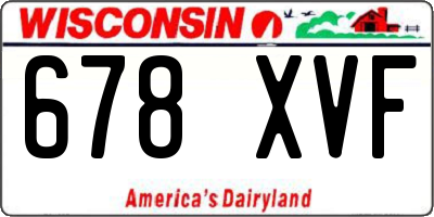 WI license plate 678XVF
