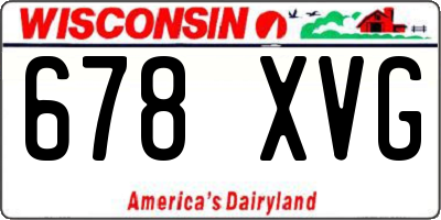 WI license plate 678XVG