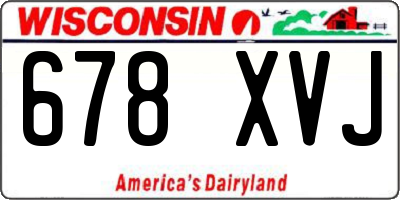 WI license plate 678XVJ