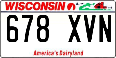 WI license plate 678XVN