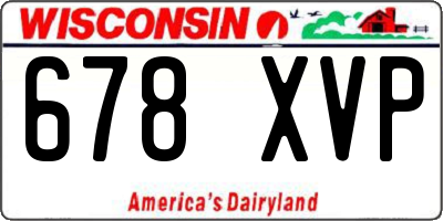 WI license plate 678XVP
