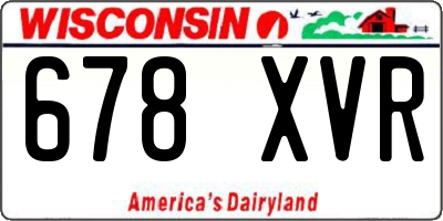 WI license plate 678XVR