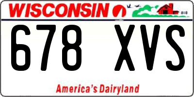 WI license plate 678XVS