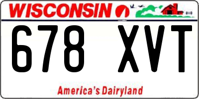 WI license plate 678XVT