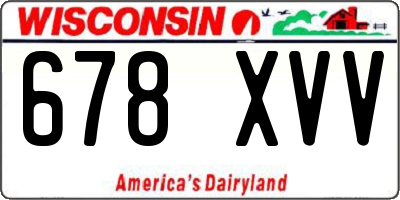 WI license plate 678XVV