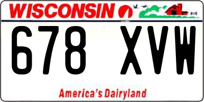 WI license plate 678XVW