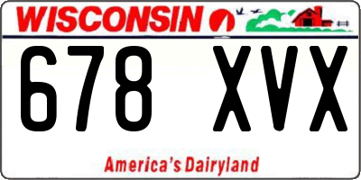 WI license plate 678XVX