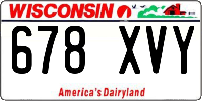 WI license plate 678XVY