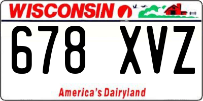 WI license plate 678XVZ