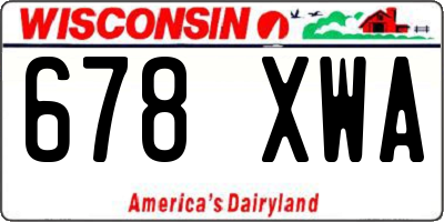 WI license plate 678XWA
