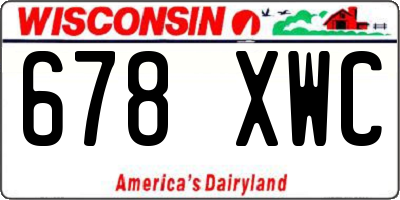 WI license plate 678XWC