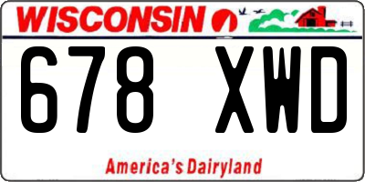 WI license plate 678XWD