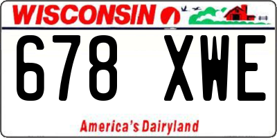 WI license plate 678XWE