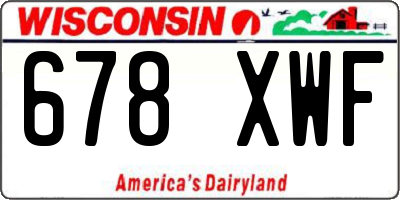 WI license plate 678XWF
