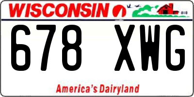 WI license plate 678XWG