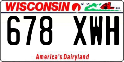WI license plate 678XWH