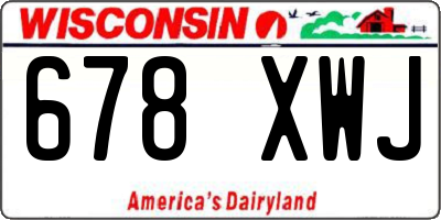 WI license plate 678XWJ