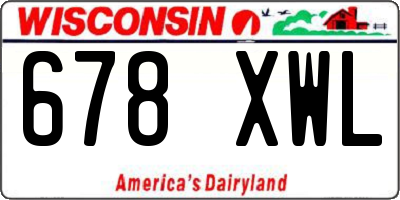 WI license plate 678XWL
