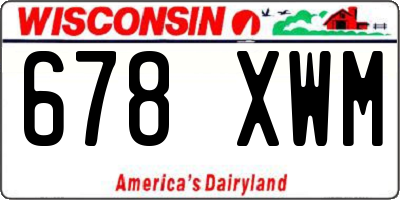 WI license plate 678XWM