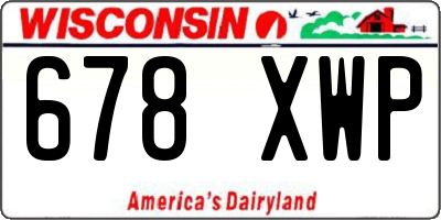 WI license plate 678XWP