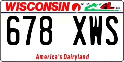 WI license plate 678XWS