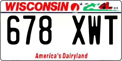 WI license plate 678XWT