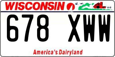 WI license plate 678XWW