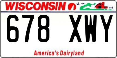 WI license plate 678XWY