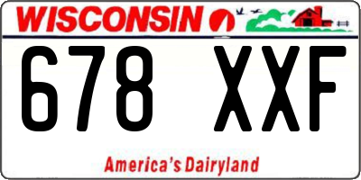 WI license plate 678XXF