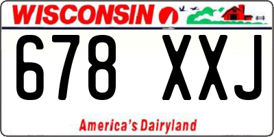 WI license plate 678XXJ