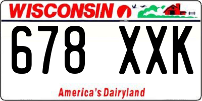 WI license plate 678XXK