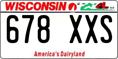 WI license plate 678XXS