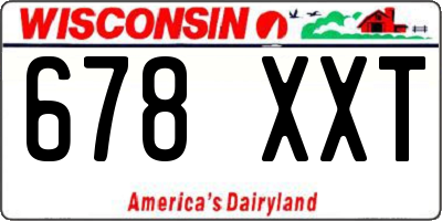 WI license plate 678XXT