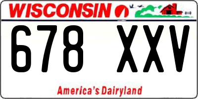 WI license plate 678XXV