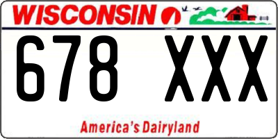 WI license plate 678XXX